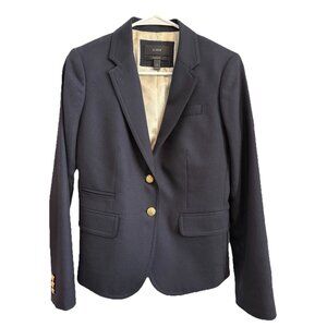J.Crew Schoolboy Blazer Navy Blue 98% Wool 2% Spandex Women's Size 2